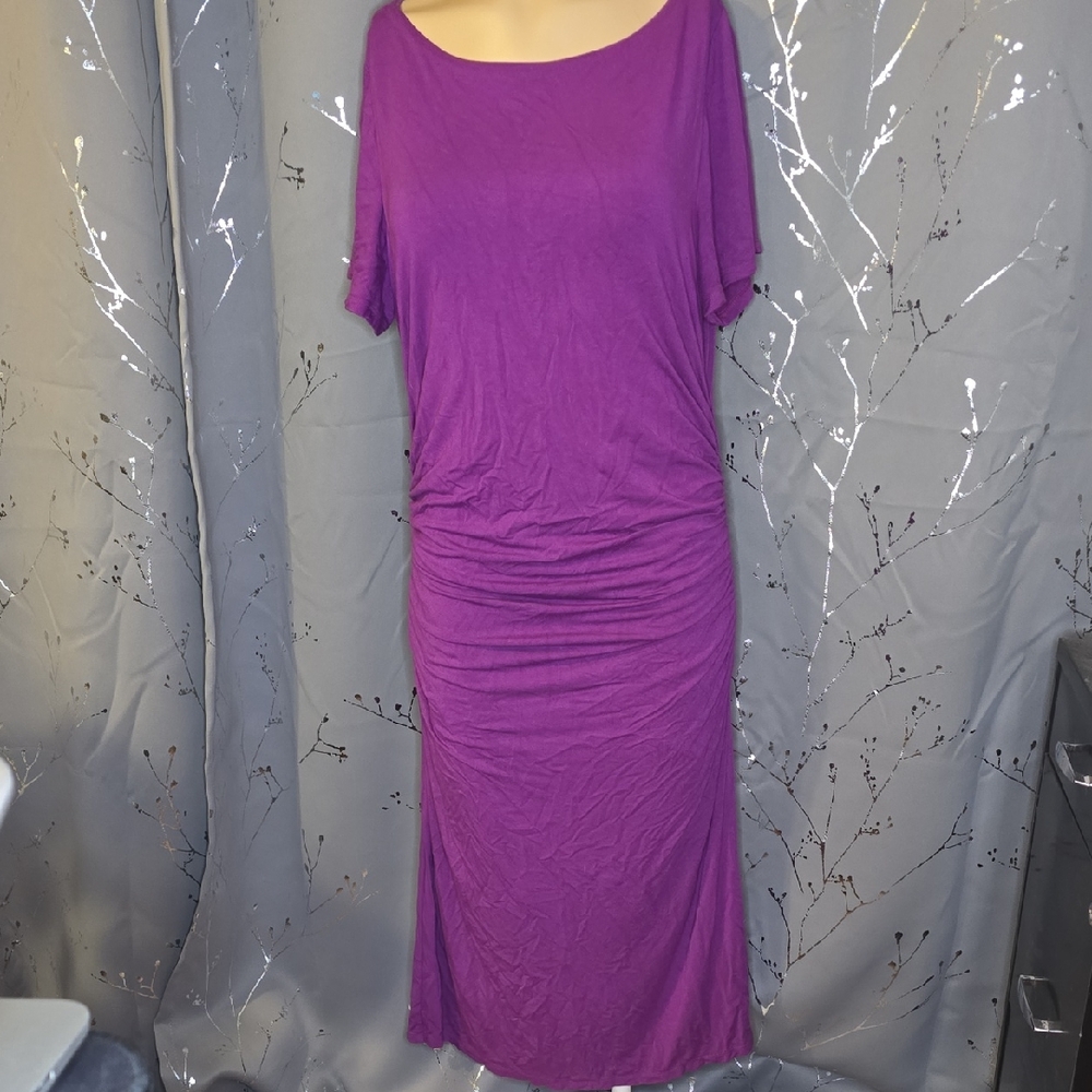 White House Black Market Purple Midi Dress